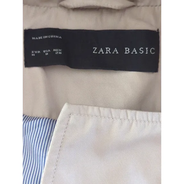 Zara Basic Khaki Trench Coat Women's Medium Neutral‎ Outdoor Gorpcore Minimalist - Image 8