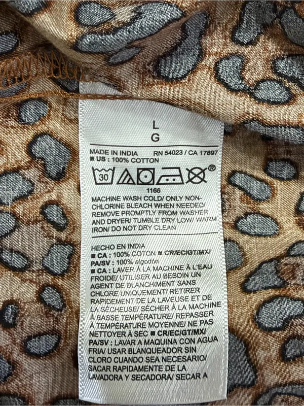 Old Navy Women’s V-Neck Leopard Smocked Puff Sleeve Mini Dress Size Large - Image 5