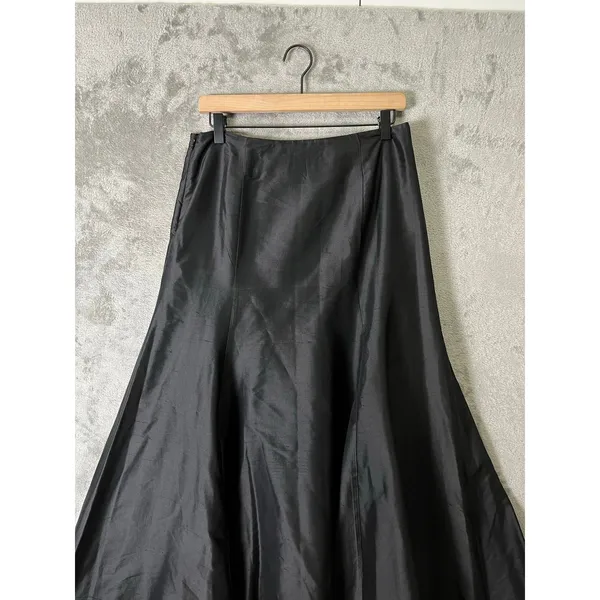 Sundance Black Silk Maxi Skirt Flowy Gothic‎ Dark Academia Size 4 Whimsigoth - Image 2