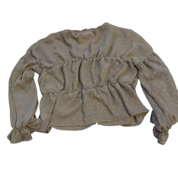 Peach Love California Brown polka dot long sleeve s - Image 2