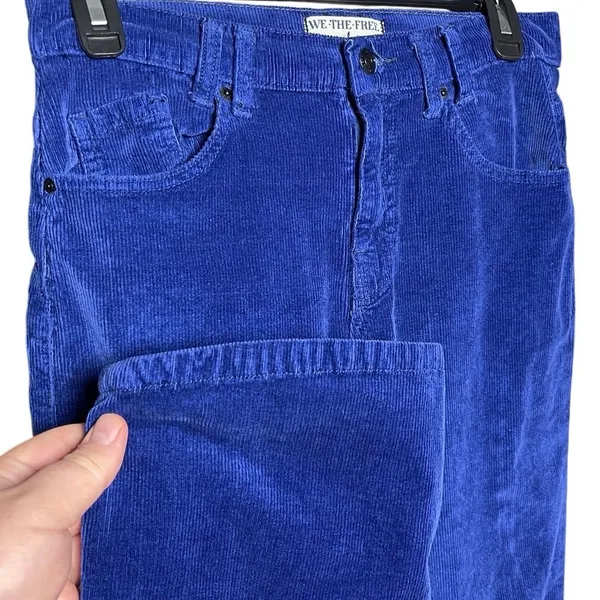 FREE PEOPLE x WE THE FREE Risk Taker Cobalt Blue High Rise Corduroy - Image 3