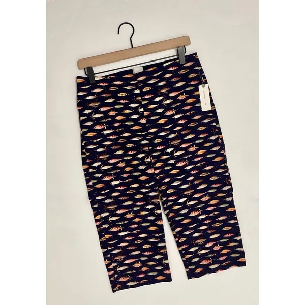 NWT!! Anthropologie MAEVE Fishing Lures Capri Pants Elastic Waist Cropped Medium - Image 2