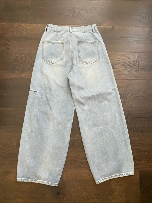 Audrey DAZY Light Wash Barrel Leg Jeans Size Medium Wide Leg Denim - Image 2