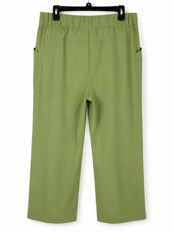 Reel Legends Olive Green Wide-Leg Crop Pants - Image 3