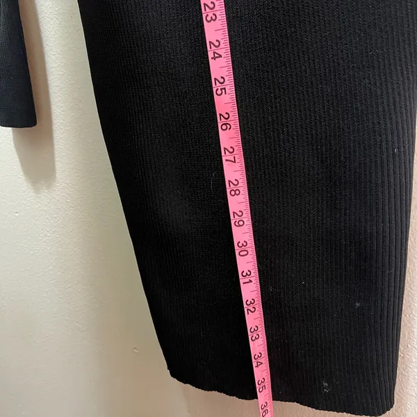 Pretty little thing black ribbed‎ knitted long sleeve Cut-Out Dress size M - Image 9