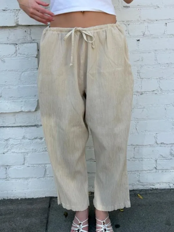 Vtg D&Co. cream textured capri pants sz 2X #basics #eurosummer #boho #vacation - Image 2