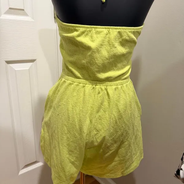 Old-navy Women's Green and Yellow Playsuit-romper - Image 2