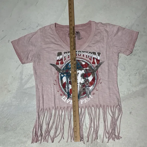 New Women's Affliction SS Desert Ride Pink Biker Tattoo Tee T-Shirt Top SZ M - Image 7