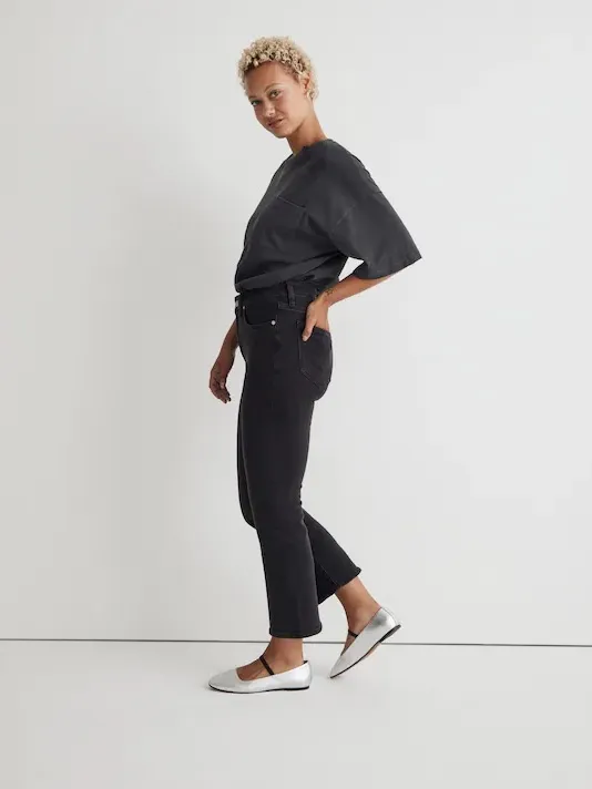 Madewell Black Curvy Kick Out Crop Jean Size 27 - Image 6