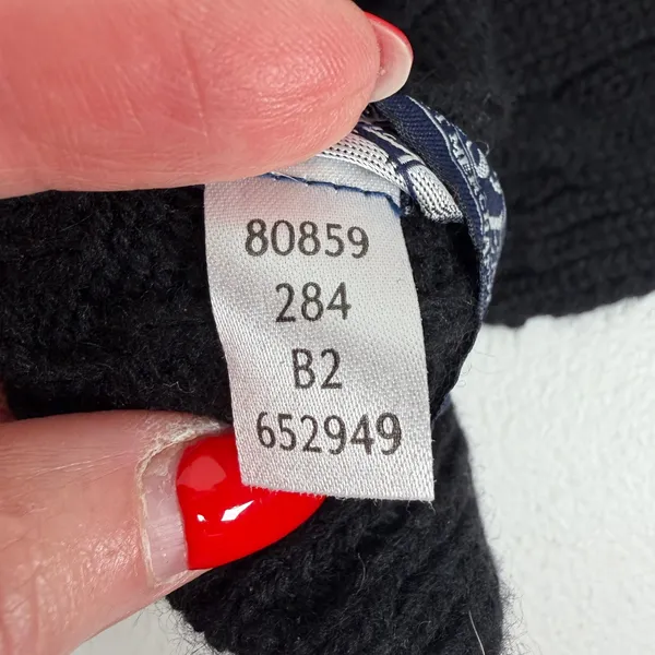 Lands End Scarf Black Cable Knit Keyhole Pull Through Neck Warmer Classic Preppy - Image 7