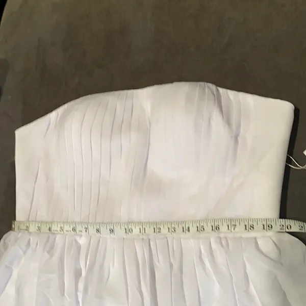Women’s Elegant White Strapless Full Length Chiffon Prom Party Formal Dress XXL - Image 4