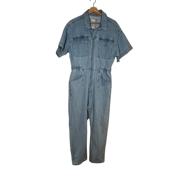 We The Free Marci Jumpsuit Boho Utility Women Cotton Button XL NWT‎ - Image 3
