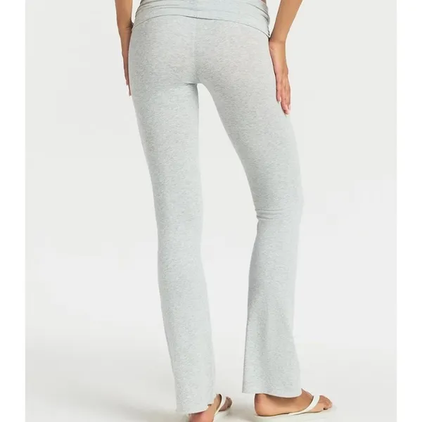 SKIMS Foldover Flare Pants Womens M Heather Gray Cotton Stretch Lounge Yoga - Image 7