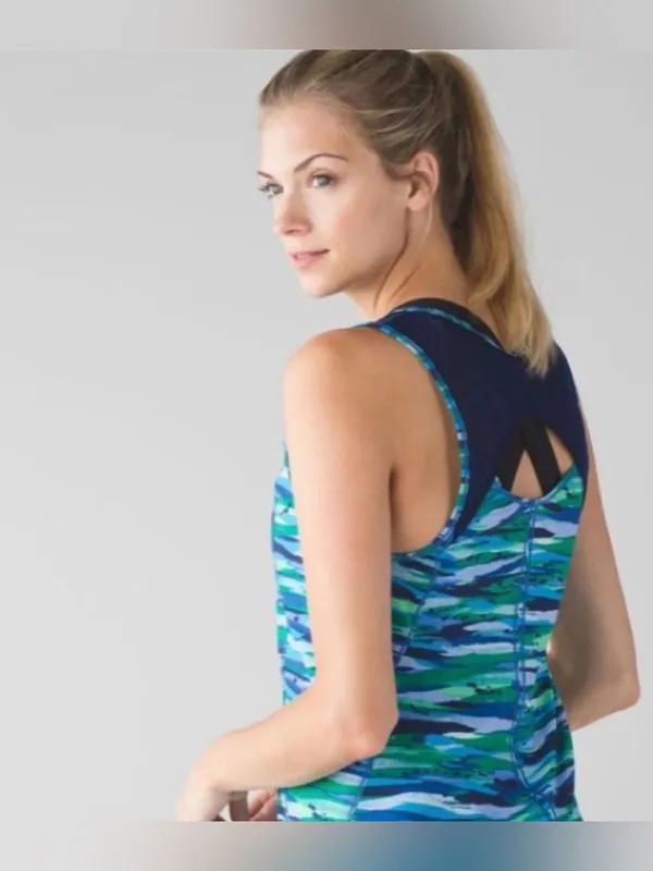 Lululemon Sculpt Tank Seven Wonders Workout Multi Hero Blue - Image 5