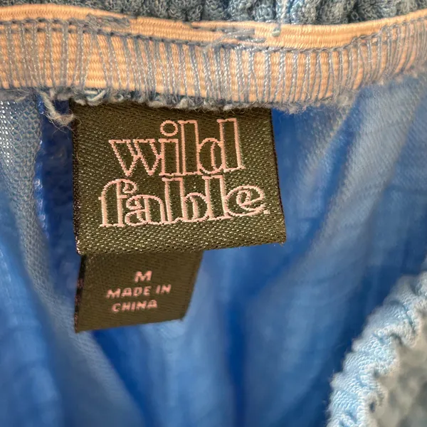 Wild Fable Blue Smocked High Rise Linen Blend Shorts Womens Size M Relaxed‎ Fit - Image 4