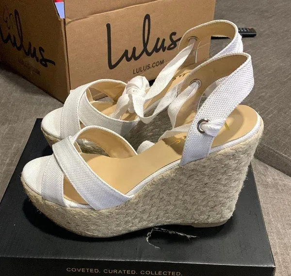Lulus White Wedges - Image 4