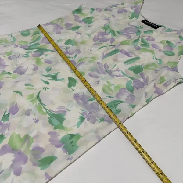 Sag Harbor Midi Dress Sz 6P 6 Petite Pastel Floral Sleeveless Tie Back - Image 10