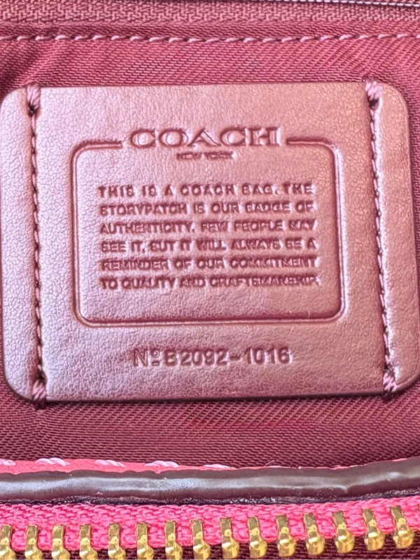 Coach 1016 Dalton 31 Wine Multi Colorblock Pebble Leather Shoulder Bag - Image 3