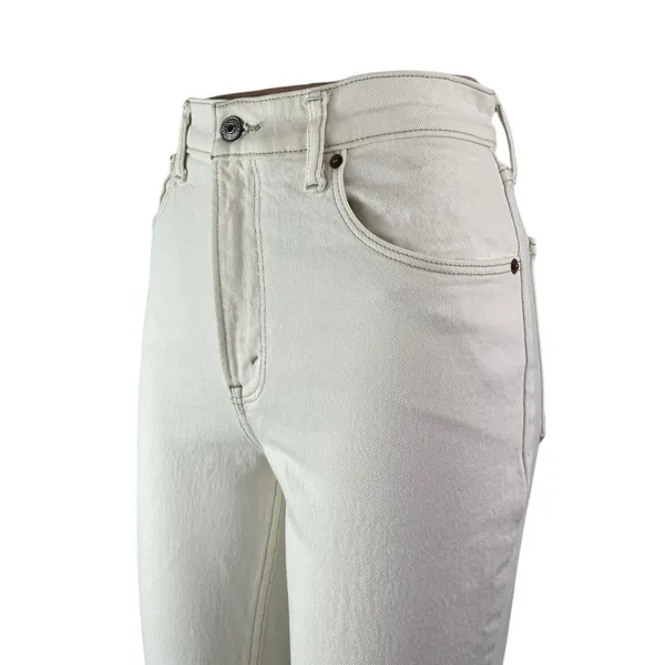 Abercrombie & Fitch The 70s Vintage Flare White High Rise Denim Jeans Size 24 - Image 3