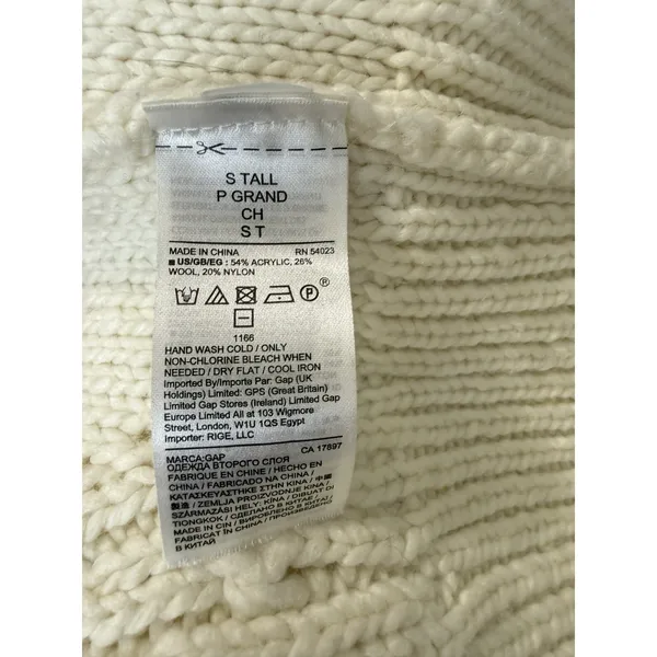 GAP Women’s Chunky Cable Pointelle Popcorn Knit Crewneck Sweater Size S Tall - Image 13