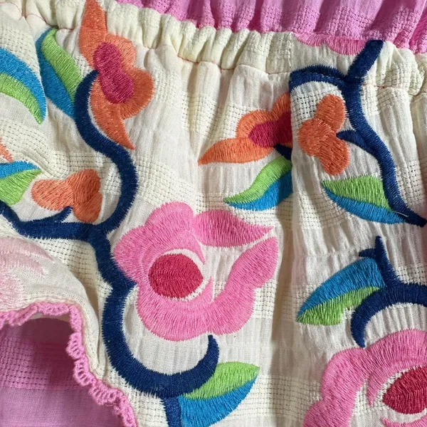 Anthropologie Plenty by Tracy Reese Embroidered Babydoll Blouse Large - Image 5