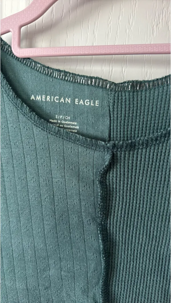 American Eagle Split Pattern Soft Crop Tank Top - Image 2