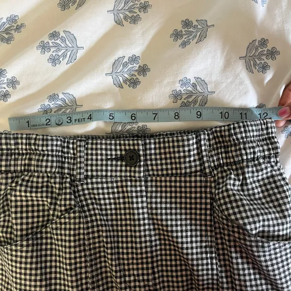 Urban Outfitters Gingham High Waisted Skinny‎ Pants Black White XS Elastic Waist - Image 4