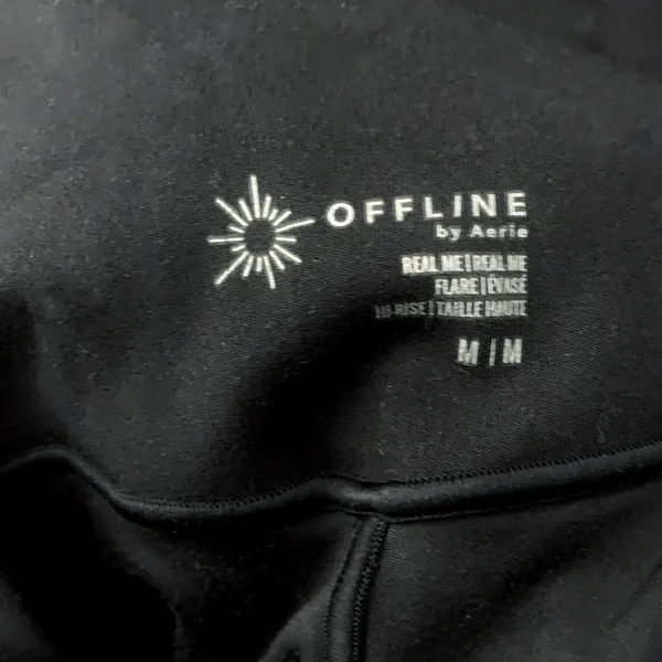 OFFLINE By Aerie Real Me High Waisted Crossover Flare Legging Black M - Image 6