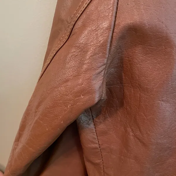Vero Moda Button Leather Jacket Brown Size‎ Medium - Image 10