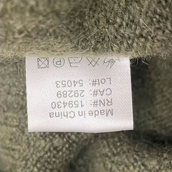 Elan Olive Green Wool Fox Blend Sweater Medium V Neck Balloon Sleeve Oversized - Image 7