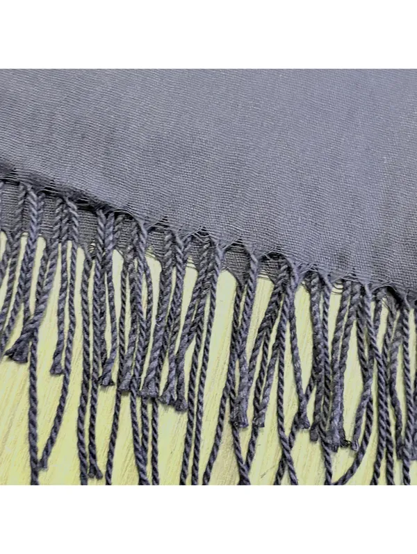 Black Fringe Scarf Wrap Shawl - Image 3