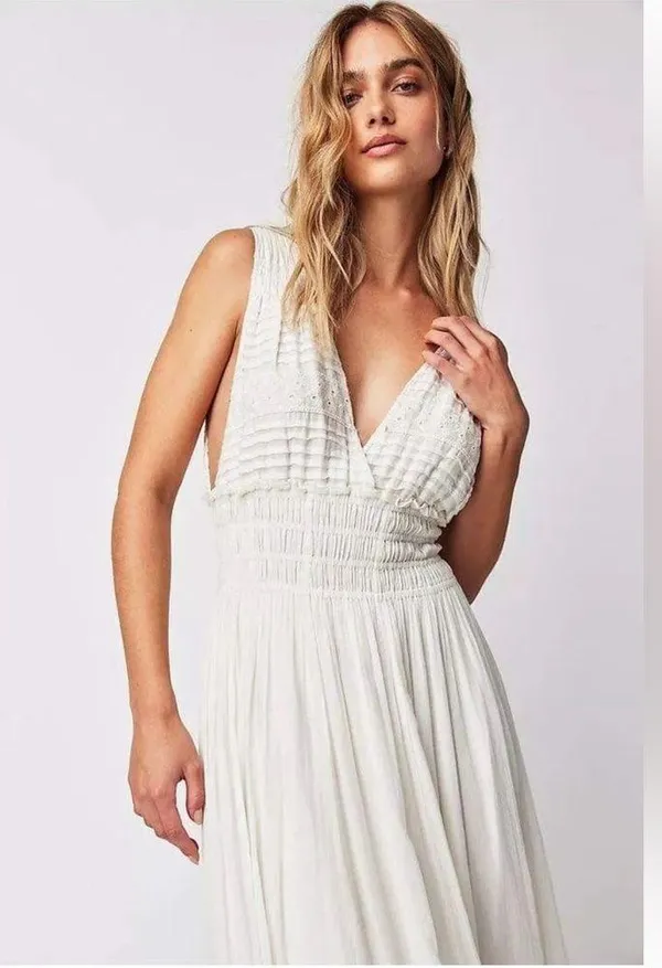Free People One Alessia Maxi Dress Lace white size medium - Image 2