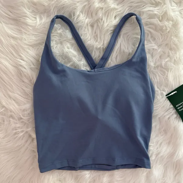 Halara Crisscross Backless Built In Bra Tank Top Serenity Size XS - Image 3