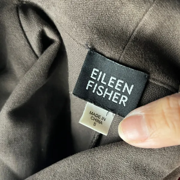 Eileen‎ Fisher Women's Brown Cotton Blend 3-Button Blazer Size Small - Image 4