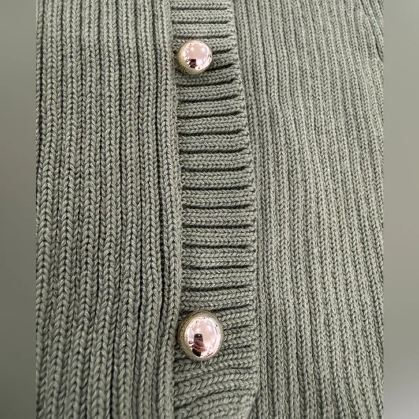 French Connection Sage Green Ribbed Midi Dress - Image 9
