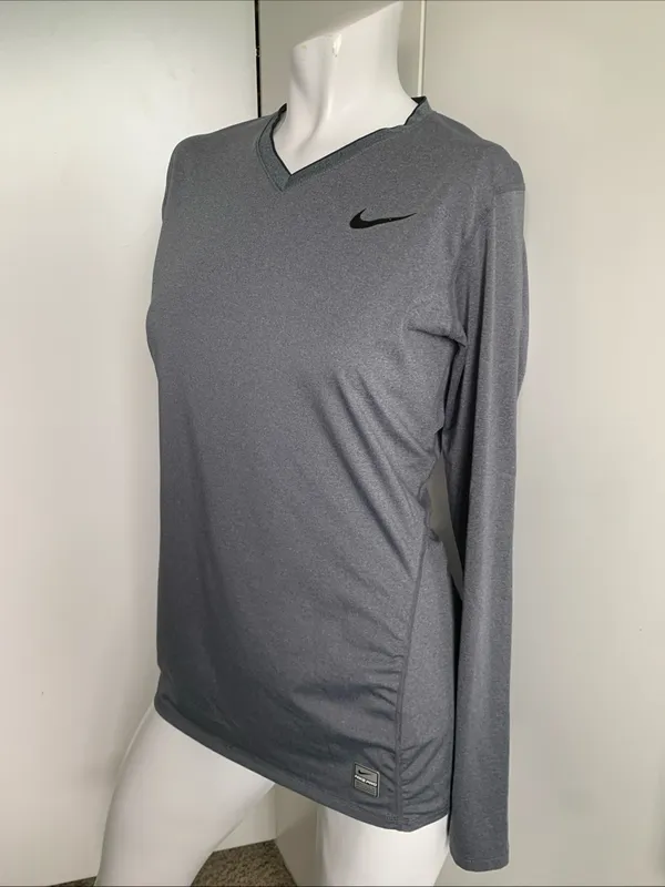 Nike Pro size Large fitted long sleeve gray compression shirt - Image 2