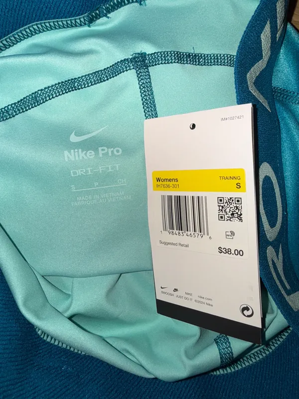 Nike Women's Pro 3" Blue Striped Spandex - Image 5