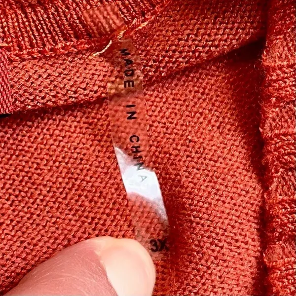Red Woman Reddish Orange Open Front Knit Cardigan 3X - Image 8