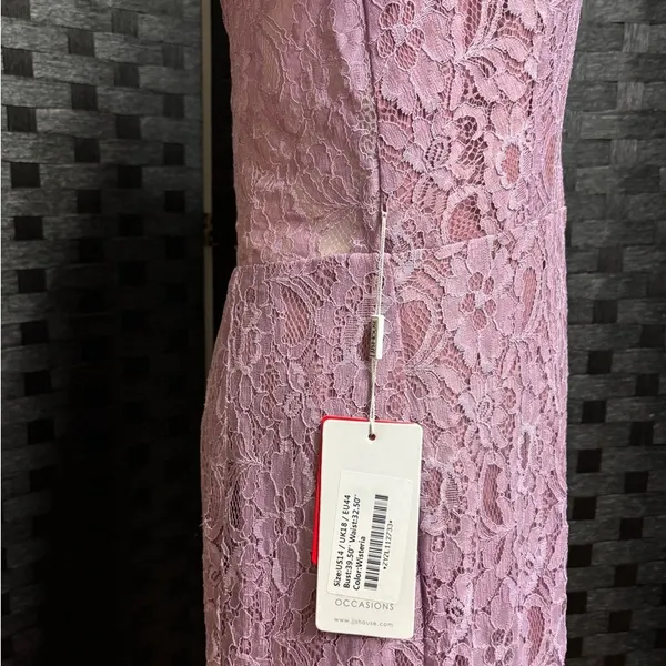 NWT JJ's House Lace Full Length Dress Womens 14 Wisteria Formal‎ Wedding Event - Image 4