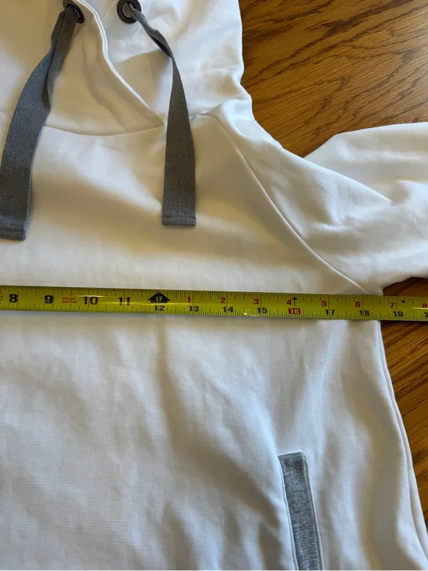Eleventy Made In Italy hoodie white with gray trim‎ size small. Cotton. - Image 8