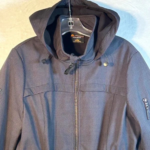 Halifax Traders by HFX Women's Black‎ Print Water Resistant Hooded Jacket Size L - Image 2