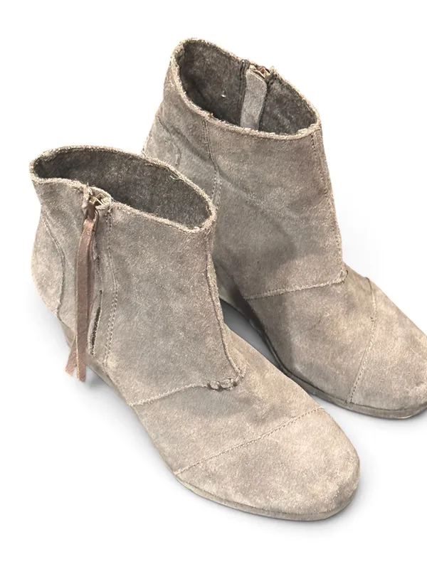 Toms suede ankle wedge bootie grey - chic and comfortable for everyday - Image 9
