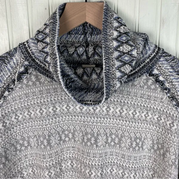 NEW Free People At The Lodge Pullover Top Size XS Grey Frost Combo Fair Isle Ski - Image 4