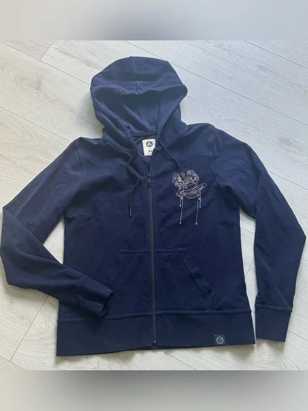 American Giant Full Zip, Embroidered Planet Sweatshirt Hoodie Navy Womens XL - Image 2