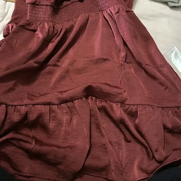 Lucky Brand‎ Burgundy with smoked waist Women’s Dress - Image 8