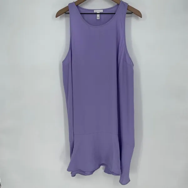 Leith Sleeveless Ruffle Hem Dress Lavender XL Lightweight Flowy - Image 2