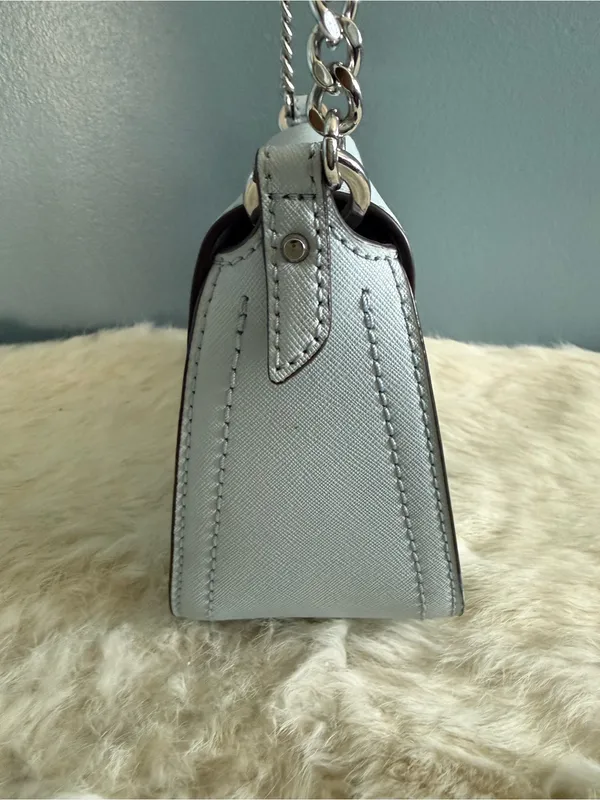 Michael Kors Sylvia Soft Sky Small Flap Leather Crossbody - Image 5