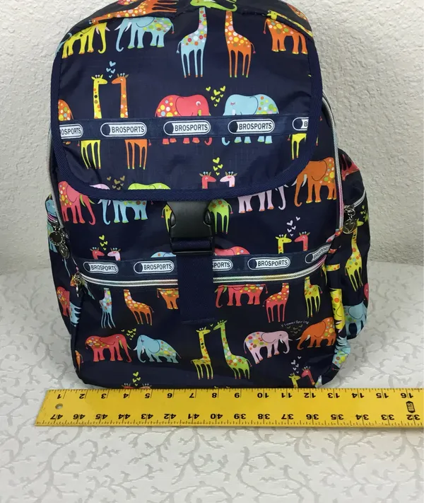 Brosports Big BackPack Black Unisex Elephant Giraffe Print Light Packets Travel. - Image 9