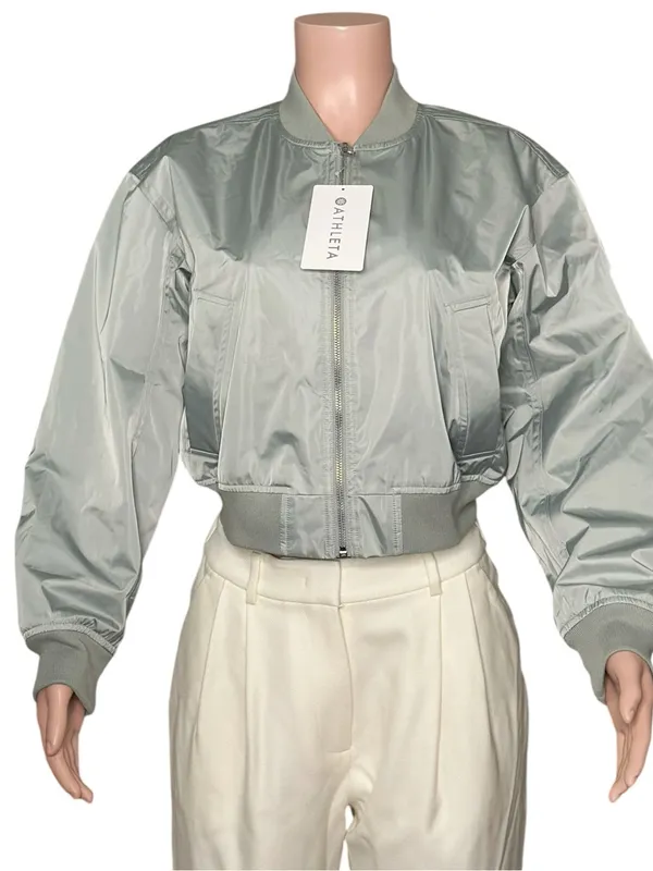 ATHLETA Flex Bomber Jacket, Green, XS - Image 3