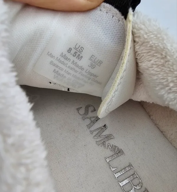 ​Sam & Libby Cream & Taupe Suede Strap Sneakers Sherpa Lined Gum Sole - Women's - Image 8